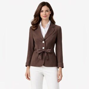 Studio I Brown Blazer Jacket Tie